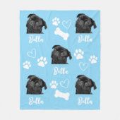 Hond Gepersonaliseerde Liefde Huisdier 5 Fotocolla Fleece Deken (Voorkant)