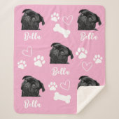 Hond Gepersonaliseerde Liefde Huisdier 5 Fotocolla Sherpa Deken (Voorkant)