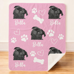 Hond Gepersonaliseerde Liefde Huisdier 5 Fotocolla Sherpa Deken