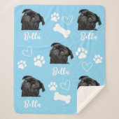 Hond Gepersonaliseerde Liefde Huisdier 5 Fotocolla Sherpa Deken (Voorkant)