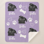 Hond Gepersonaliseerde Liefde Huisdier 5 Fotocolla Sherpa Deken (Voorkant)