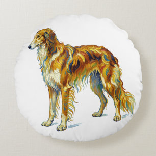 Hond Geschenk Levendig Kleurrijk Saluki Hond Desig Rond Kussen