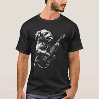 Hond Gitarist Gitaar Cavapoo Pap Mam T-shirt