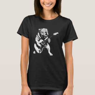 Hond Gitarist Gitaar - Engels Bulldog Dad Mom T-shirt
