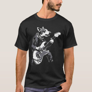 Hond Gitarist Gitaar - Rat Terrier Papa Mama T-shirt