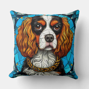Hond Glas-in-Lood Portret Kussen