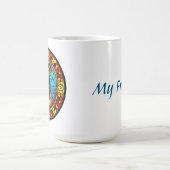 Hond Glas in lood stijl artwork Koffiemok (Center)