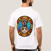 Hond Glas in lood stijl artwork T-shirt (Achterkant)
