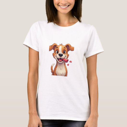 Hond Glimlachend Vrouwen T-shirt (Voorkant)