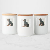 Hond goed weg voedselcontainer etiket (Flessen)