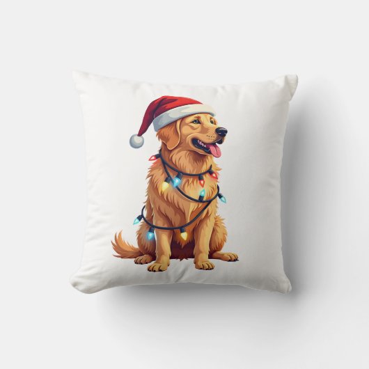 Hond Golden Retriever Sinterklaas Kerstmis Xmas Li Kussen (Voorkant)
