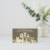 Hond Gouden Bloem Frame Visitekaartje (Staand voorkant)