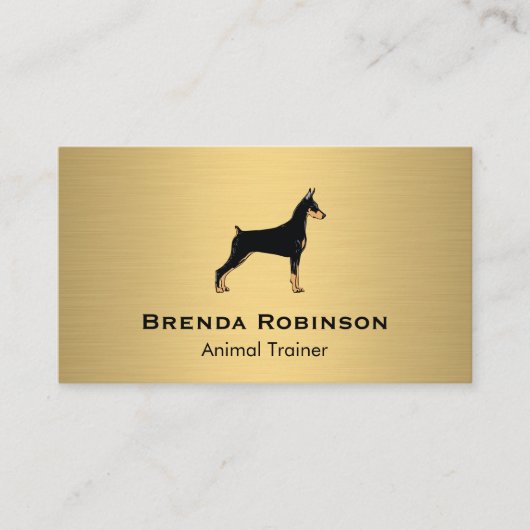 Hond | Gouden Metallic Achtergrond Visitekaartje (Voorkant)