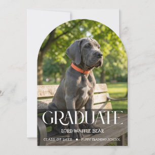 Hond Graduatie Feest Uitnodiging Huisdier Foto Mar