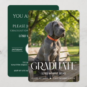 Hond Graduatie Feest Uitnodiging Huisdier Foto Sma