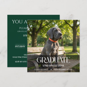 Hond Graduatie Feest Uitnodiging Huisdier Foto Zwa