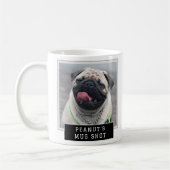 Hond Grappige Nieuwigheid Mugshot Gepersonaliseerd Koffiemok (Links)