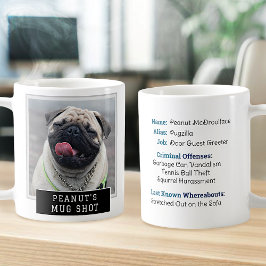 Hond Grappige Nieuwigheid Mugshot Gepersonaliseerd Koffiemok