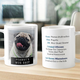 Hond Grappige Nieuwigheid Mugshot Gepersonaliseerd Koffiemok