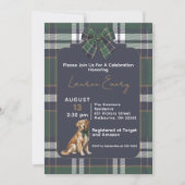 Hond groen/blauwe R. Lauren thema uitnodiging (Voorkant)