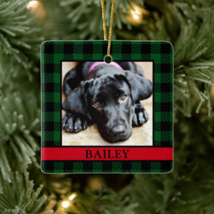 Hond Groene Buffalo Check Foto Keramisch Ornament
