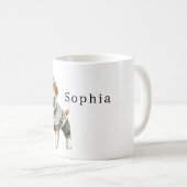 Hond Groene Trui Kerstmis Koffiemok (Voorkant rechts)