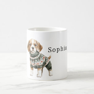 Hond Groene Trui Kerstmis Koffiemok