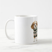 Hond Groene Trui Kerstmis Koffiemok (Links)