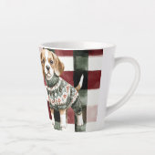 Hond Groene Trui Kerstmis Latte Mok (Rechts)