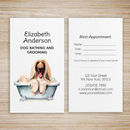 Hond Groomer Afghan Hound Afspraak Visitekaartje