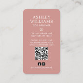 Hond Groomer Blush Elegant QR Code Visitekaartje (Achterkant)