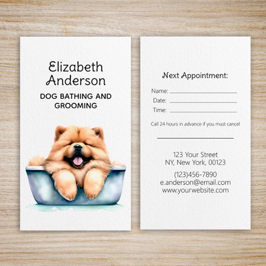Hond Groomer Chow Afspraak Visitekaartje