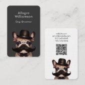 Hond Groomer Franse Bulldog QR-code Visitekaartje (Voorkant / Achterkant)