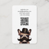 Hond Groomer Franse Bulldog QR-code Visitekaartje (Achterkant)