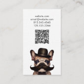 Hond Groomer Fun Franse Bulldog QR-code Visitekaartje (Achterkant)