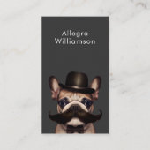 Hond Groomer Fun Franse Bulldog QR-code Visitekaartje (Voorkant)