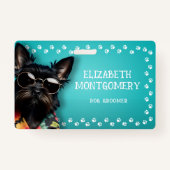 Hond Groomer Paw Print Rand Badge (Voorkant)