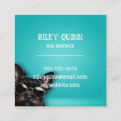 Hond Groomer Paw Print Rand Vierkante Visitekaartje (Achterkant)