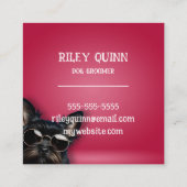 Hond Groomer Paw Print Rand Vierkante Visitekaartje (Achterkant)