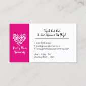 Hond Groomer Paw Print Visitekaartje (Achterkant)