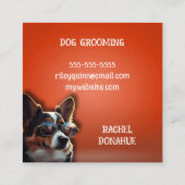 Hond Groomer Paw Prints Vierkante Visitekaartje (Achterkant)