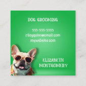 Hond Groomer Paw Prints Vierkante Visitekaartje (Achterkant)