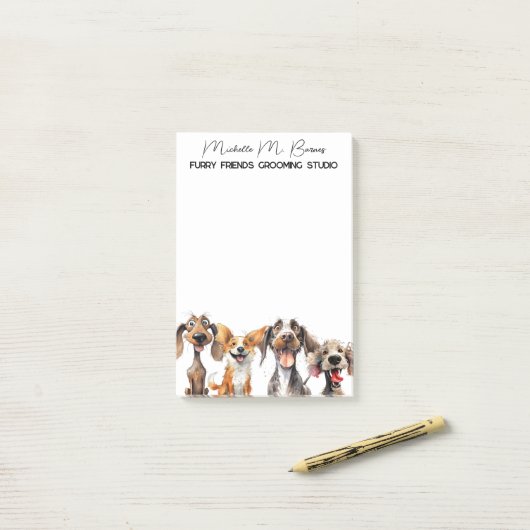 Hond Groomer Pet Services Business Post-it® Notes (Op bureau)