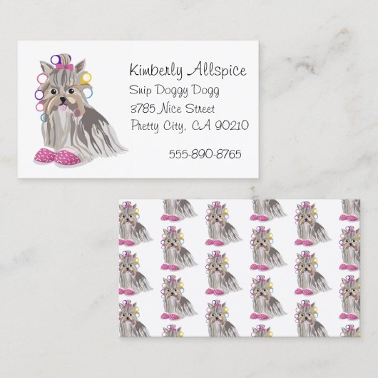 Hond Groomer Salon Yorkshire Terrier Yorkie Visitekaartje (Voorkant / Achterkant)