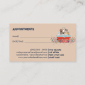 Hond Grooming Bad Bed Bloemen Afspraak Visitekaartje (Achterkant)