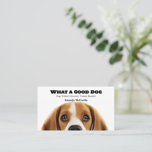 Hond Grooming Boarding Training Wandelen Visitekaartje (Staand voorkant)