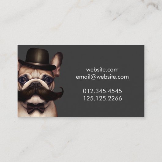 Hond Grooming Fun Pet Franse Bulldog Visitekaartje (Achterkant)