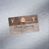 Hond Grooming houten panelen Magnetisch Visitekaartje (Voorbeeld)