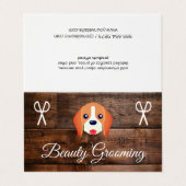 Hond Grooming houten panelen Visitekaartje (Buitenkant ongevouwen)