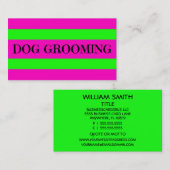 Hond Grooming Neon Groen en Hot Pink Visitekaartje (Voorkant / Achterkant)